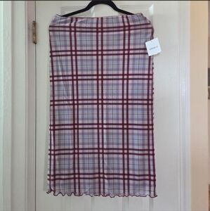 Forever 21 Plaid Mesh Midi Skirt Preppy School Girl Y2K Size Medium